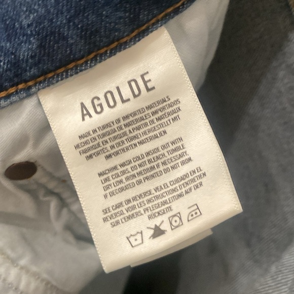 Agolde Dark Wash High Rise Straight Crop Buttonfly Jeans Women’s 26 - Picture 4 of 7